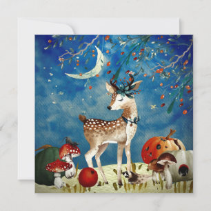 Autumn Woodland Friends Deer Forest Illustration