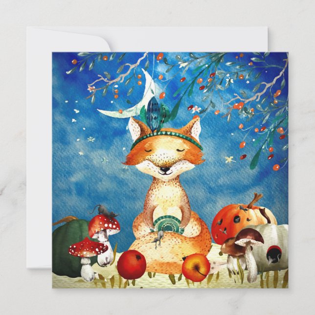 Autumn Woodland Friends Fox Forest Illustration (Front)