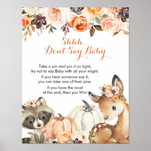 Autumn Woodland Girl Don't Say Baby Games Sign