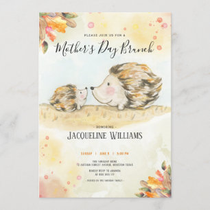 Autumn woodland hedgehog mothers day invitation