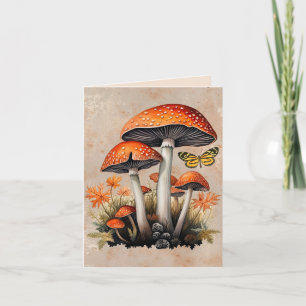 Autumn Woodland Mushrooms Note Card