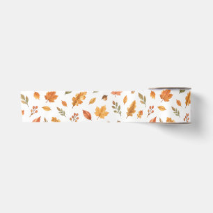 Autumn Woodland Watercolor Baby Boy Shower Satin Ribbon