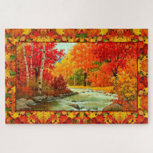 Autumn Woods Fall Leaves Colorful October 1000 Jigsaw Puzzle