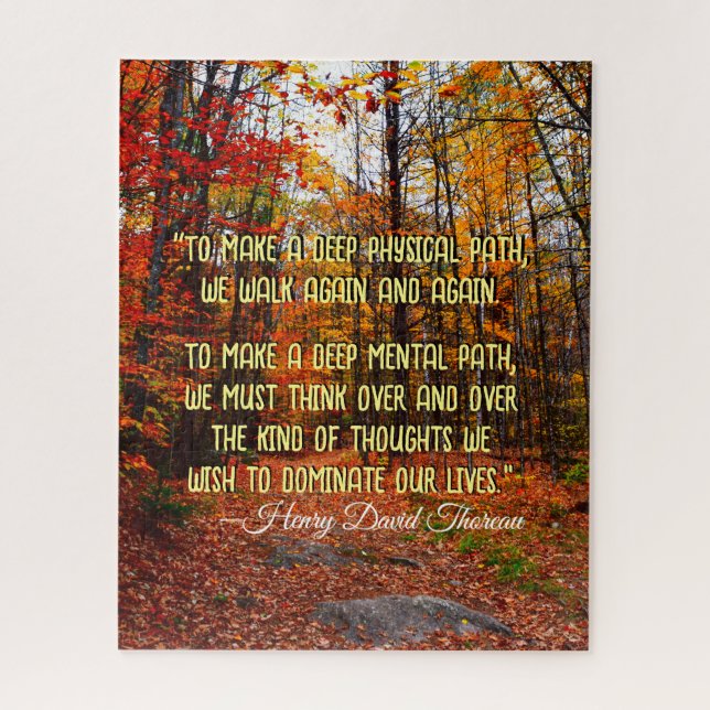 Autumn Woods New Hampshire Motivational Quote Jigsaw Puzzle (Vertical)