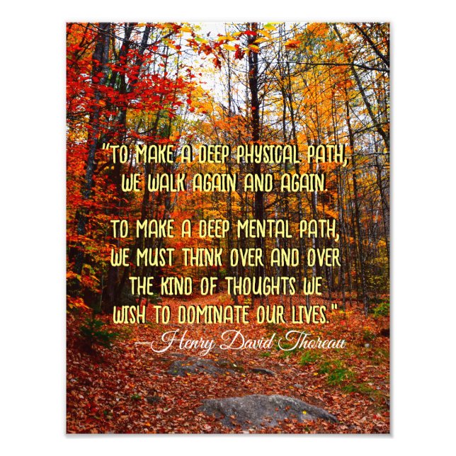 Autumn Woods New Hampshire Motivational Quote Photo Print (Front)