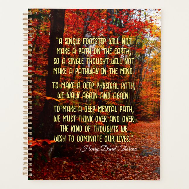 Autumn Woods New Hampshire Motivational Quote Planner (Front)