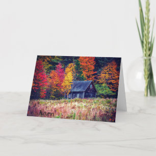 Autumn Woods Shack Greeting Card