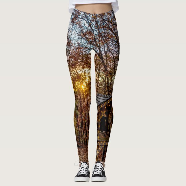Autumn Woods Sunset Leggings (Front)