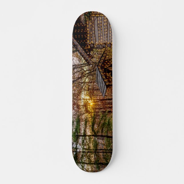 Autumn Woods Sunset Skateboard (Front)