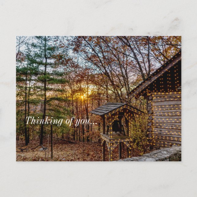 Autumn Woods Sunset Thinking Of You Postcard (Front)