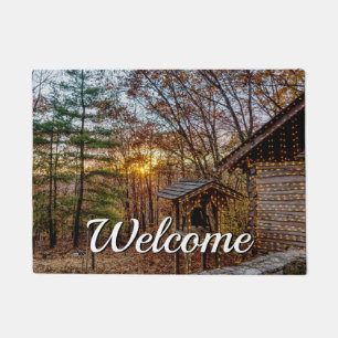 Autumn Woods Sunset Welcome Doormat