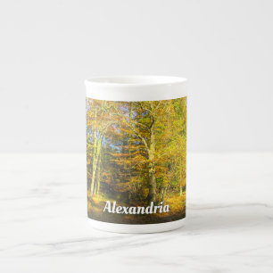 Autumn Woods & Sunshine - Personalised Bone China Mug