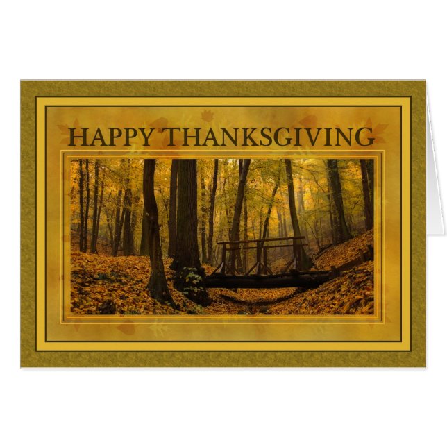 Autumn Woods Thanksgiving (Front Horizontal)