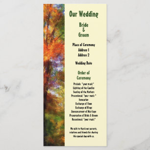 Autumn Woods Wedding Program Programme
