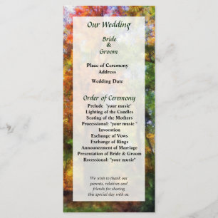 Autumn Woods Wedding Program Programme