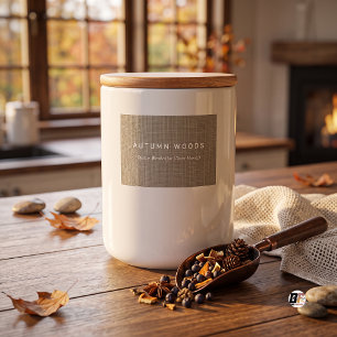 Autumn Woods Woven Typography Taupe Food Label