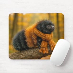 Autumn Woolly Bear Caterpillar Wearing a Scarf Mouse Mat