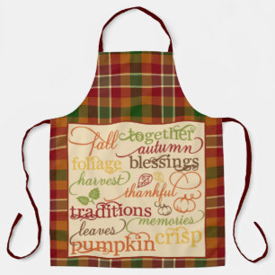Autumn words apron