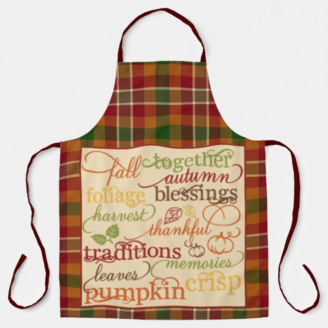 Autumn words  apron (Front)