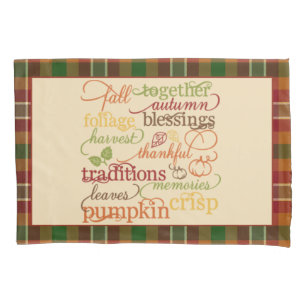 Autumn words  pillowcase