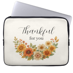 Autumn Wreath – Fall Floral Thanksgiving Laptop Sleeve