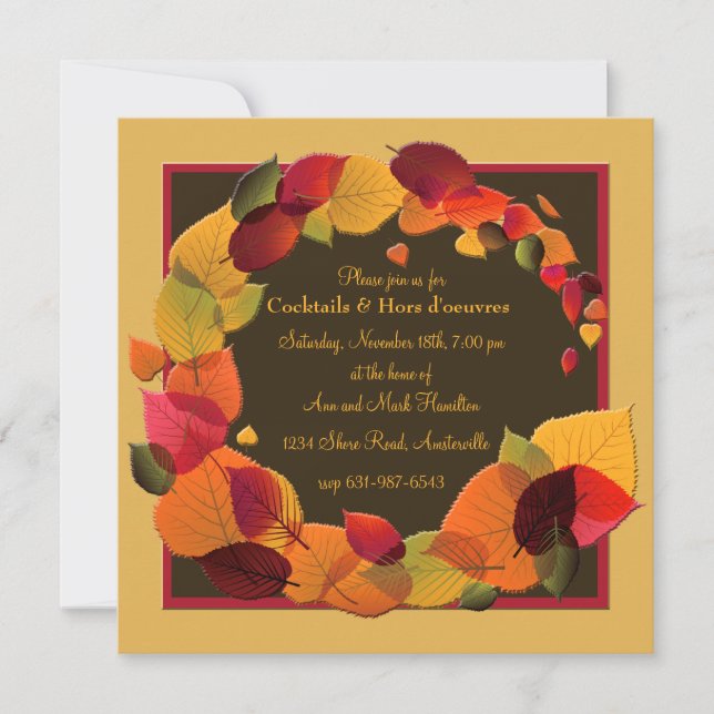Autumn Wreath Invitation (Front)