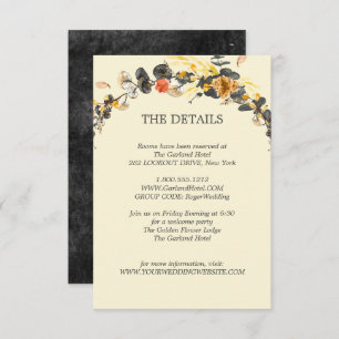 Autumn Wreath   Modern Wedding Guest Details Invitation