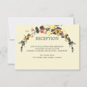 Autumn Wreath Modern Wedding RECEPTION Invitation
