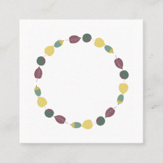 Autumn wreath of chestnuts, acorns and leaves discount card