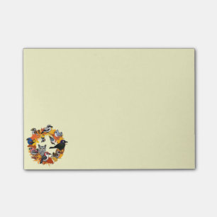 Autumn Wreath of North American Birds Post-it Notes