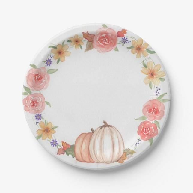 Autumn Wreath Paper Plate (Front)