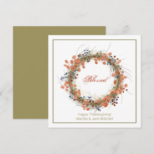 Autumn Wreath Personalised Thanksgiving Card