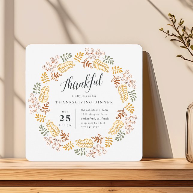 Autumn Wreath | Thanksgiving Dinner Invitation (Creator Uploaded)