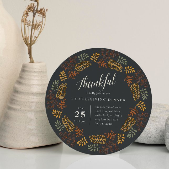 Autumn Wreath | Thanksgiving Dinner Invitation (Creator Uploaded)