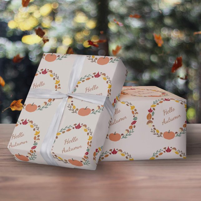 Autumn Wreath Wrapping Paper (Autumn Wreath Wrapping Pape)