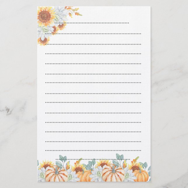 Autumn Writing Stationery Notepad (Front)