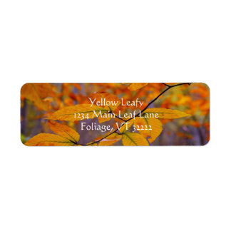 Autumn Yellow Leaves Address Labels