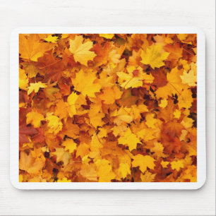 Autumn Yellow Maple Leaves Mouse Mat