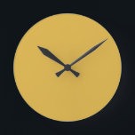 Autumn Yellow Round Clock<br><div class="desc">Autumn Yellow solid colour Wall Clock by Gerson Ramos.</div>