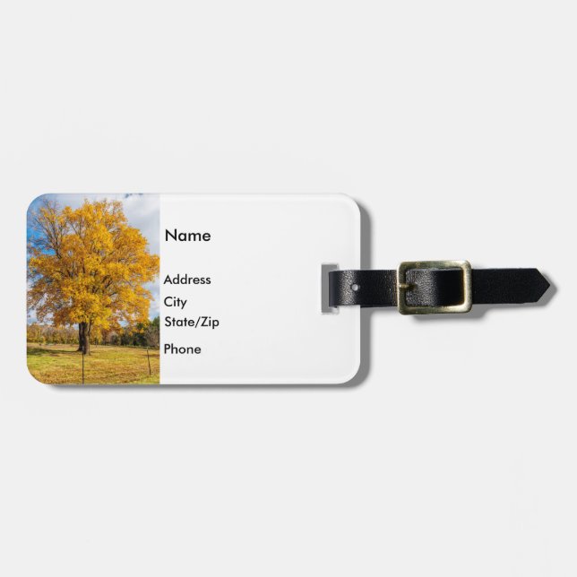 Autumn Yellow Sugar Maple Luggage Tag (Front Horizontal)