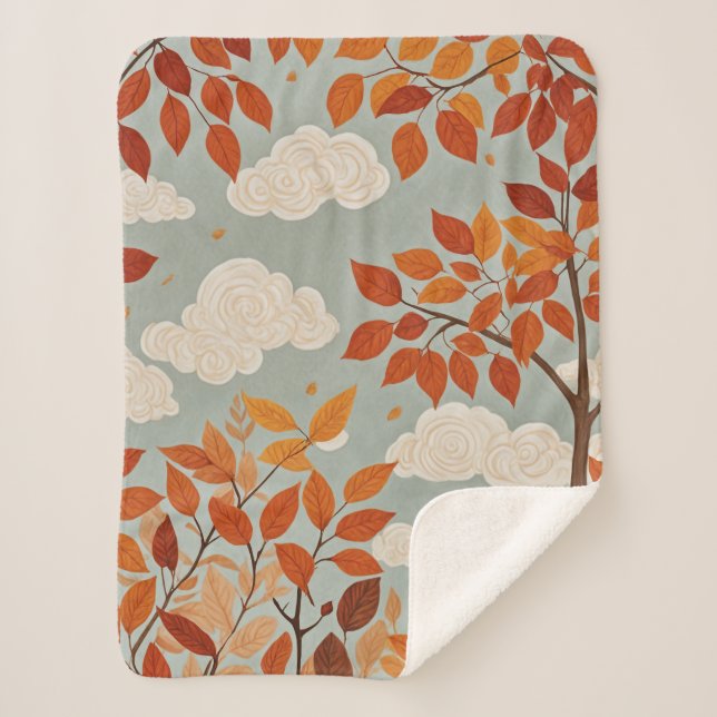 Autumnal Ascent Sherpa Blanket (Front)