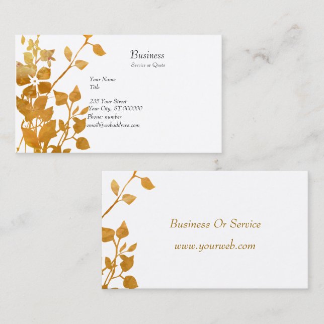 Autumnal Captivating Floral Flow In The Garden Business Card (Front/Back)