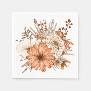 Autumnal Colours Florals Foliage Thanksgiving Napkin
