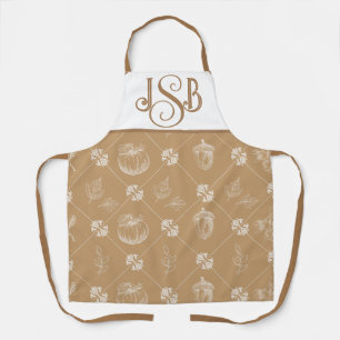 Autumnal Customisable Monogram Apron - Camel