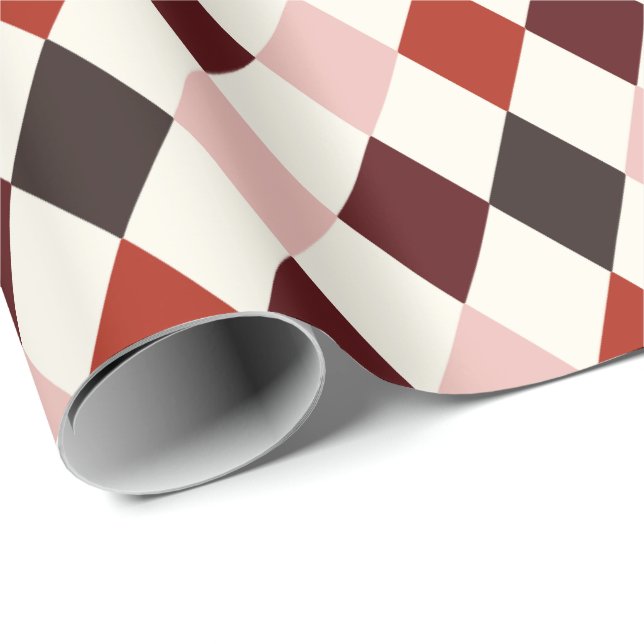 Autumnal Dark Academia Harlequin Argyle Pattern Wrapping Paper (Roll Corner)