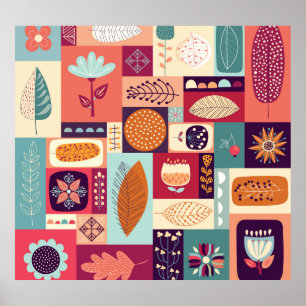 Autumnal Decorative Vintage Background Art Poster