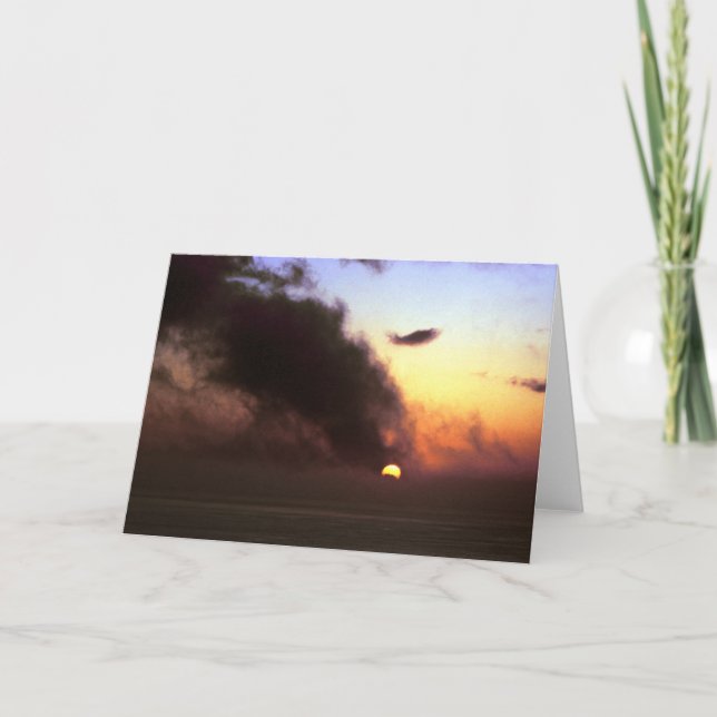 Autumnal Equinox Sunset From Kaluna Cliff Card (Front)