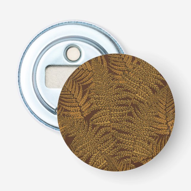 Autumnal fern on brown bottle opener (Front)