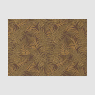 Autumnal fern on brown tissue paper