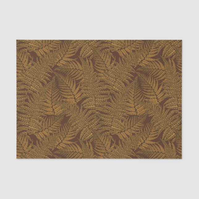Autumnal fern on brown tissue paper (Front)
